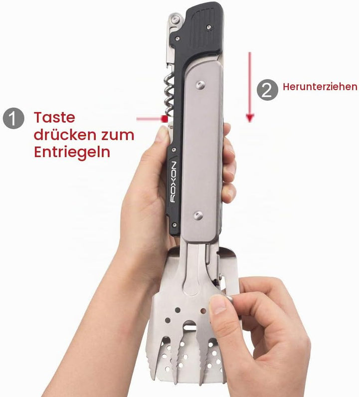 Roxon Grillbesteck (BBQ Tool) 6 in 1 ohne Gravur