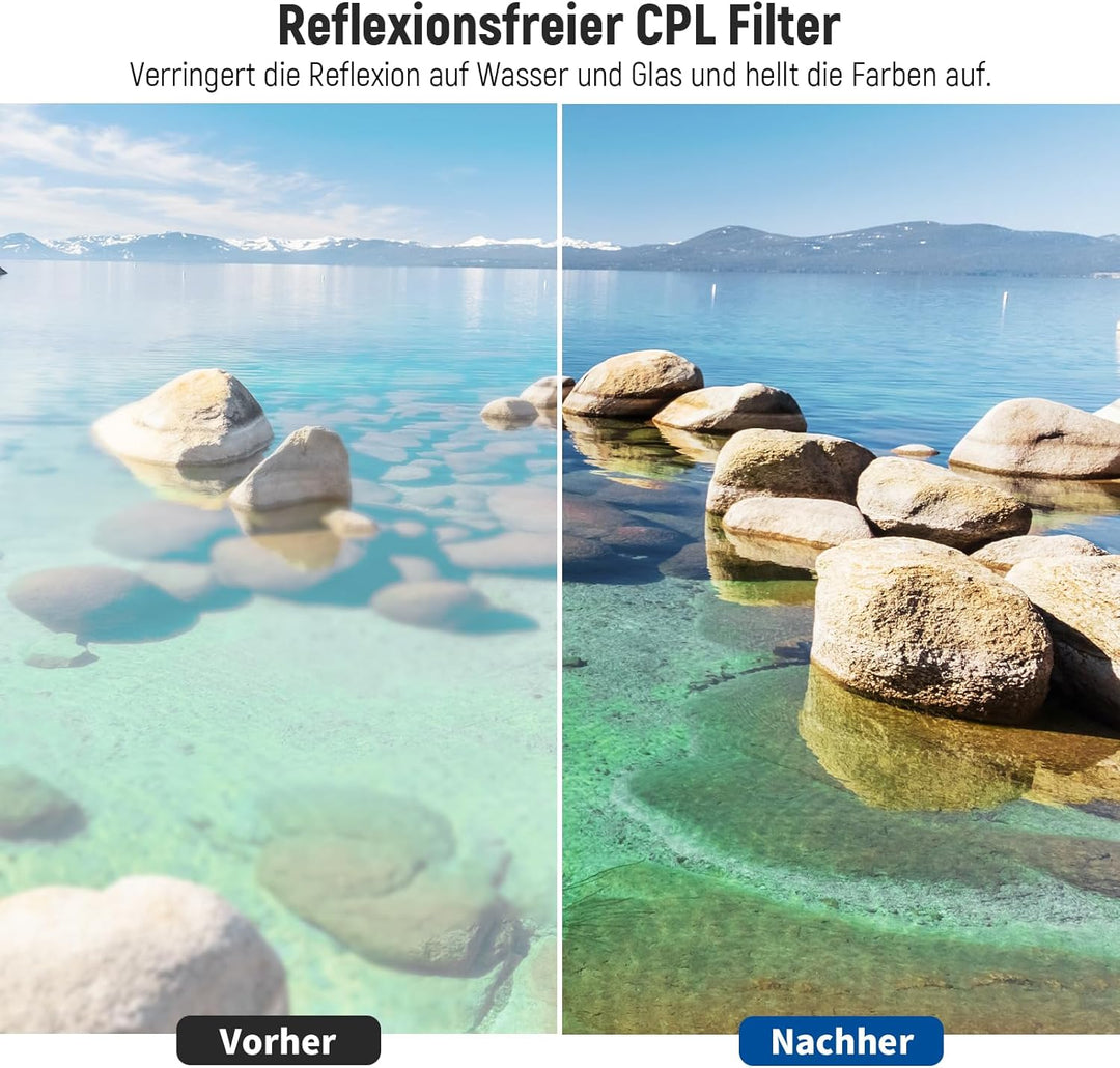 NEEWER 49mm ND Filter Set UV CPL(Polfilter) FLD ND2 ND4 ND8 Graufilter Gegenlichtblende und Objektiv