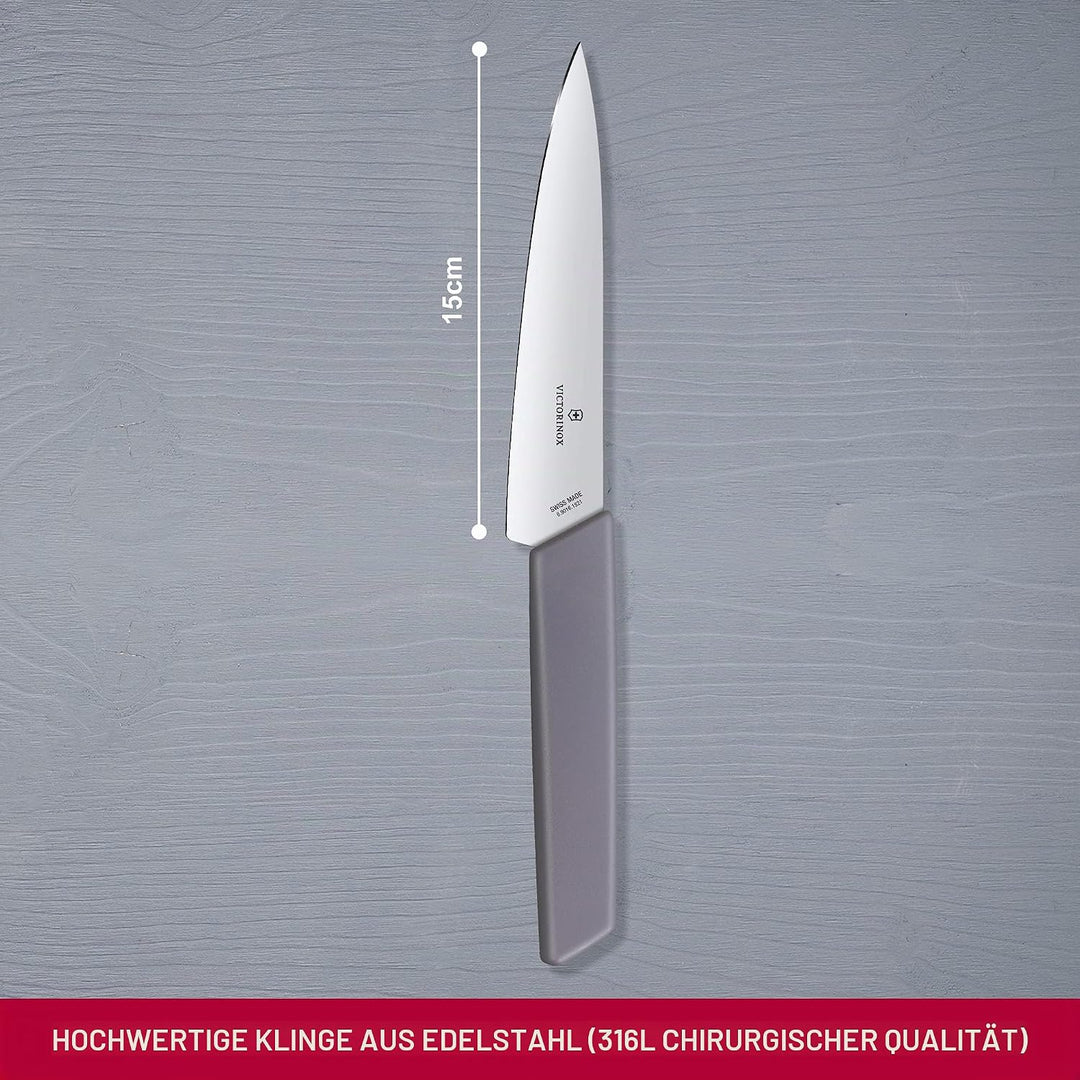 Victorinox Swiss Modern, Profi Officemesser, Extra Scharfe Klinge, gerader Schliff, 15 cm, Kunststof