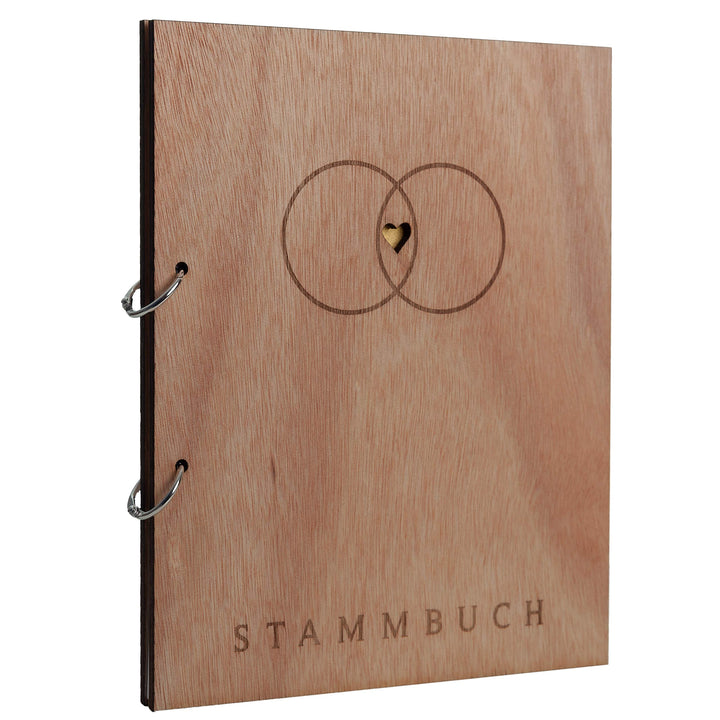 Hochzeitideal Stammbuch der Familie Familienstammbuch Holzcover inkl. Lasergravur (Serie Alan)
