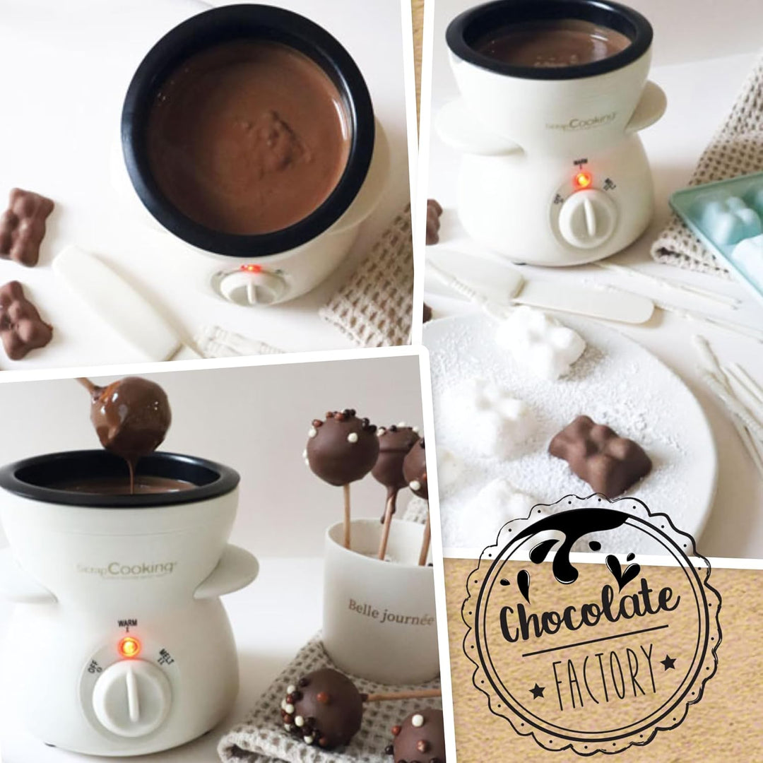 ScrapCooking - Chocolate Factory - Elektrisches Schokoladenfondue-Gerät - Für 2 bis 4 Personen - Sch