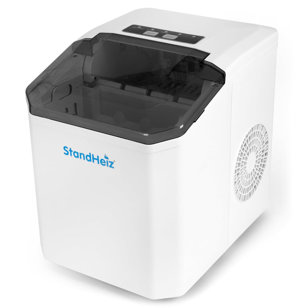 Eiswürfelmaschine Weiss 230 V – Kompakter Ice Maker mit Selbstreinigungsfunktion, 12 kg / 24 h, leis