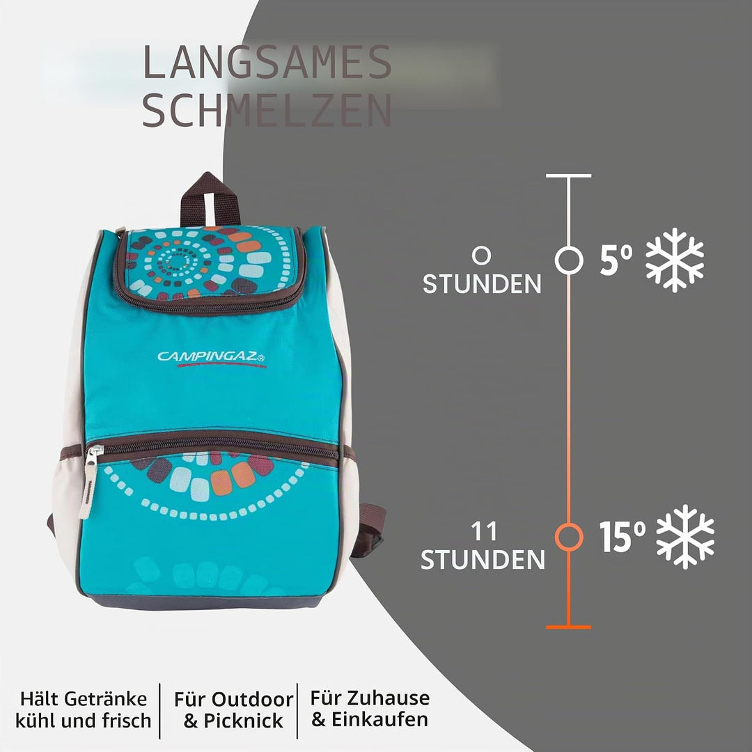 Campingaz Kühl Rucksack Ethnic MiniMaxi 9L, wasserdichter Rucksack mit Kühlfach, Isoliertasche, kühl