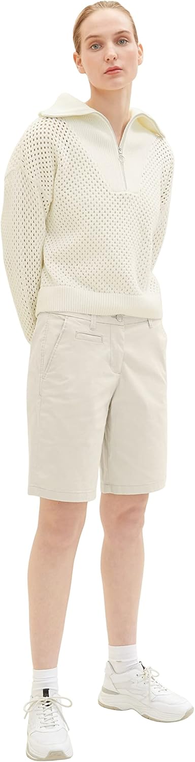 TOM TAILOR Damen Chino Bermuda Shorts 36 12365 - Dusty Beige, 36 12365 - Dusty Beige