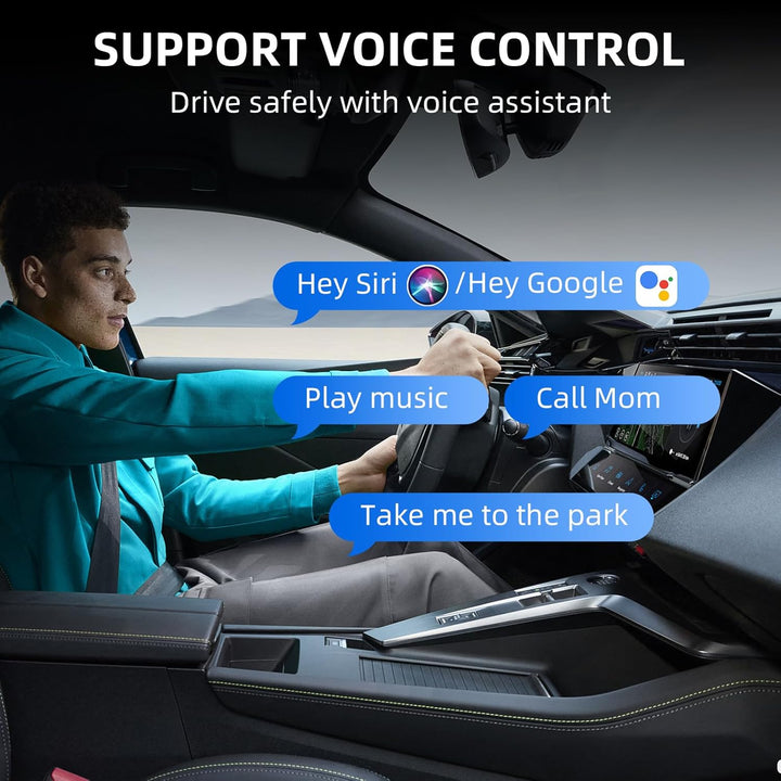 Wireless CarPlay Android Auto 2in1 Adapter, Plug and Play, für Autos mit kabelgebundenem CarPaly und