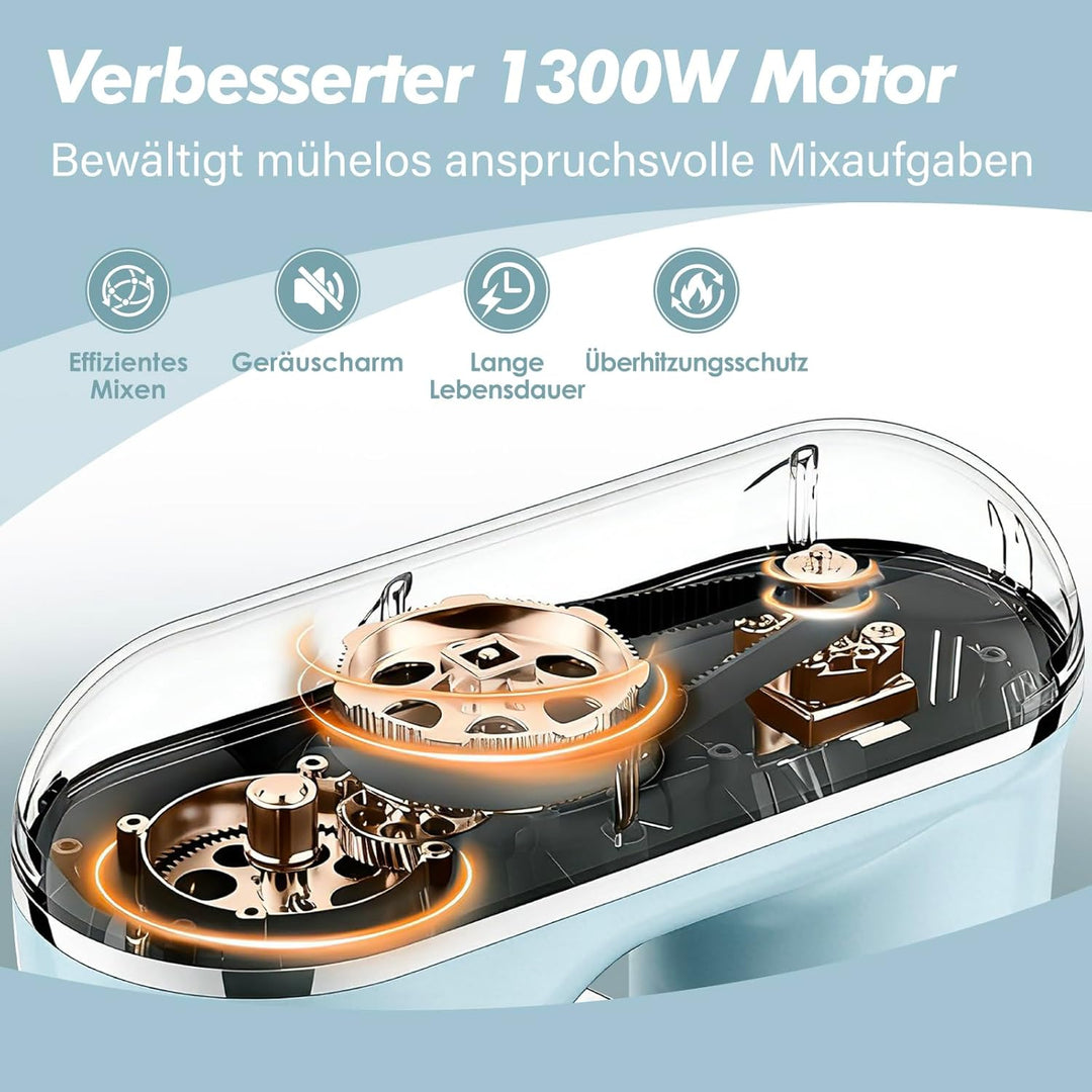 Fab-Serie 6L Küchenmaschine von Kitchen in the box, leistungsstarke Rührmaschine mit 1300W, 10 Gesch