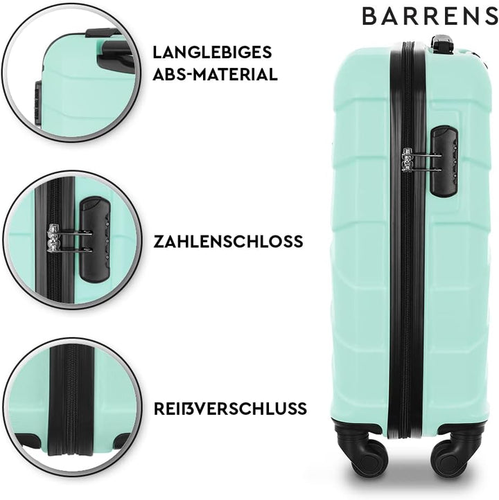 BARRENS Handgepäck Koffer 55x40x20 cm Reisekoffer Trolleys Hartschalenkoffer Cabin Size Suitcase Car