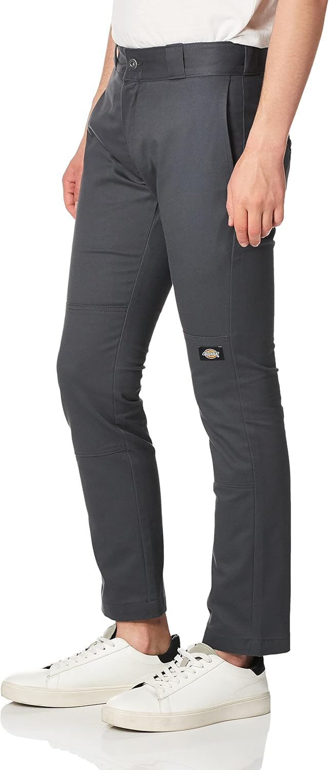 Dickies, Herren, Doppelknie-Arbeitshose, enge gerade Passform 28W / 30L Dunkelgrau, 29W / 30L