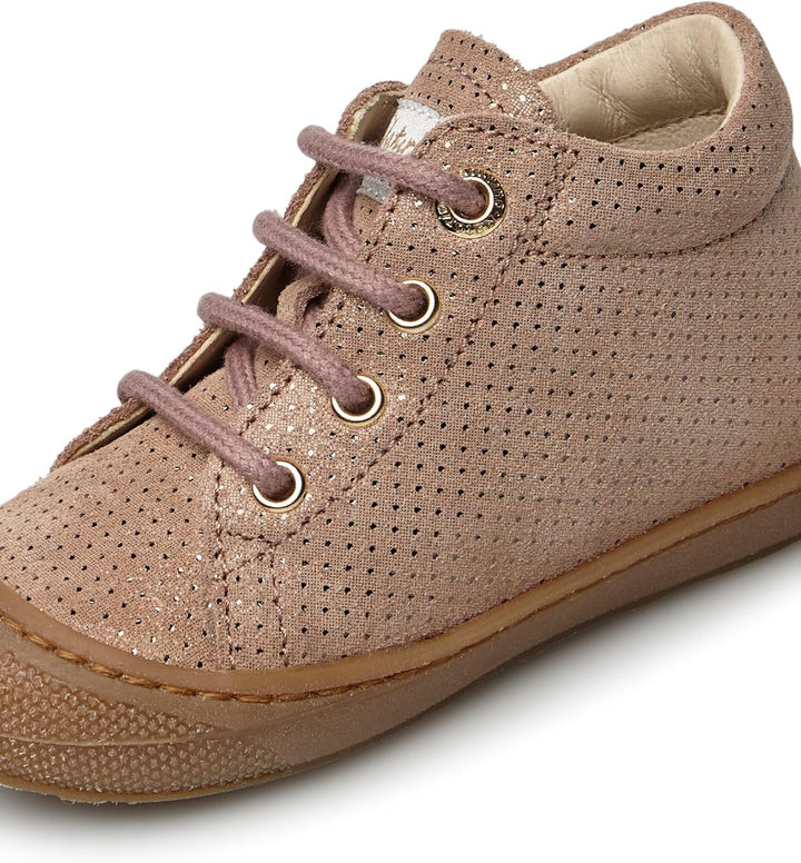 Naturino Cocoon-Lauflernschuhe aus Metallic-Veloursleder 17 EU Rosa Antico, 17 EU Rosa Antico