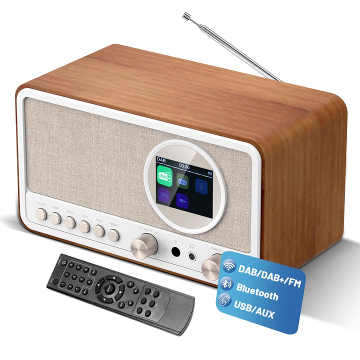 DAB Plus Radio mit Bluetooth,DAB+ / FM Radio mit Fernbedienung und Netzbetrieb,Digitalradio Küchenra