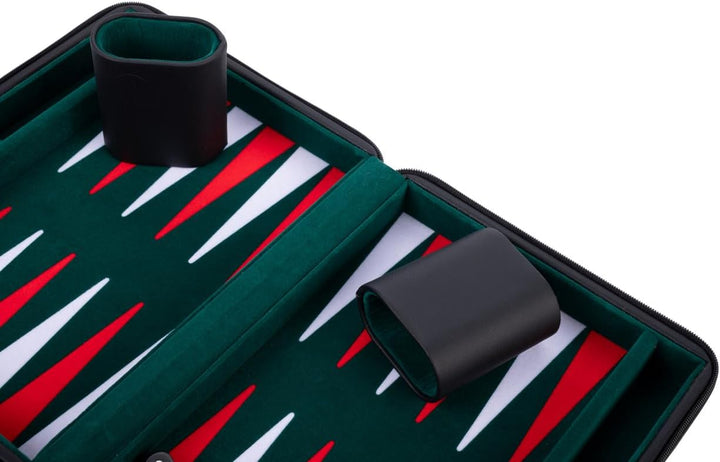 Engelhart- 250502 – Reisetasche Backgammon-Reisespiel 9 Zoll grün rot weiss, 9 Zoll Grün Rot Weiss