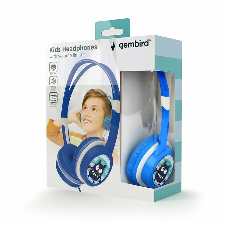 Gembird Kopfhörer für Kinder, Lautstärkeregler, Blau