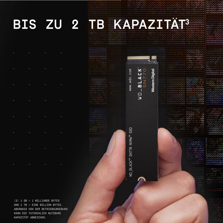 WD_BLACK SN770 NVMe SSD 250 GB (High-Performance NVMe SSD, Gaming SSD, PCIe Gen4, M.2 2280, Lesen 4.