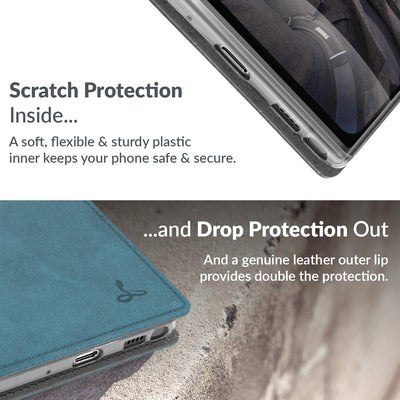 Snakehive Galaxy Note20 5G Hülle Leder | Stylische Handyhülle mit Kartenhalter & Standfuss | Handyhü
