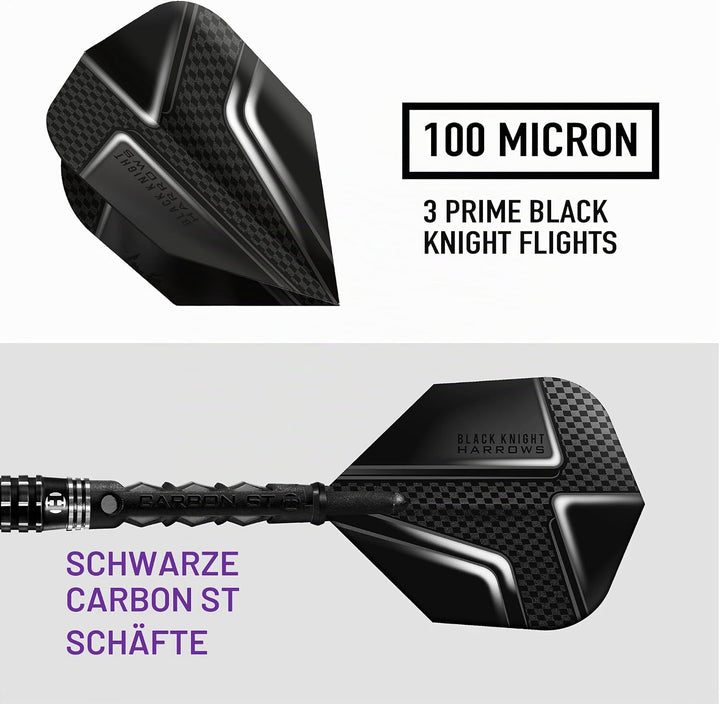 Harrows Steel Darts Black Knight 90% Tungsten Steeltip Dart Steeldart Hochwertiger Tungsten Dart Dar