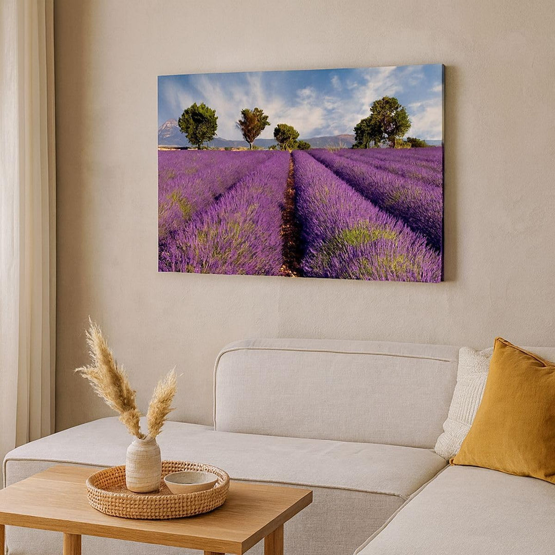 Bilder auf Leinwand 100x70cm Leinwandbild Landschaft Wiese Pflanzen Gross Wanddeko Bild Schlafzimmer