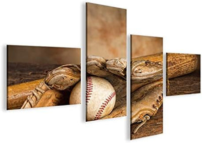 islandburner Bild Bilder auf Leinwand Baseball 4L XXL Poster Leinwandbild Wandbild art up your life