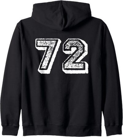 Number 72 Sports Jersey Player #72 Fan BACK PRINT Vintage Kapuzenjacke