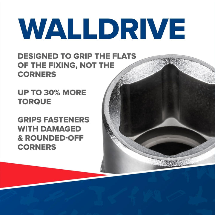 Sealey 1,27 cm (1/2 Zoll) Vierkantantrieb, Schlag-Steckschlüssel-Set, 16-teilig AK5818M