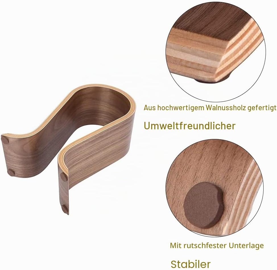 Kopfhörerhalter Holz, Kopfhörer Ständer, Kopfhörer Halter, U Form, Walnussholz, Universal, Umweltfre