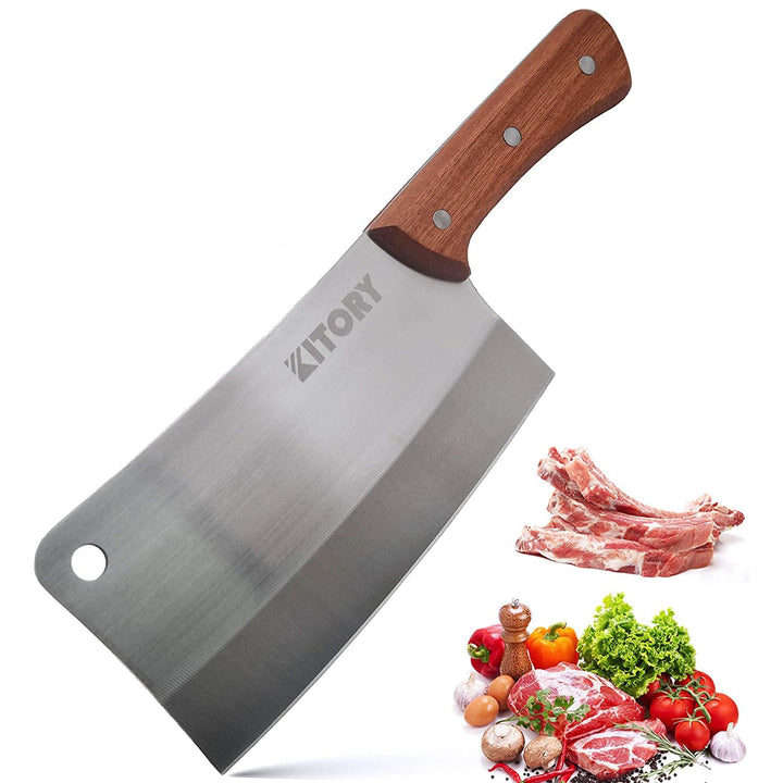Kitory Hackmesser 18cm, Fleichmesser Extrem Scharf Chinesisches Küchenmesser, Metzgermesser mit Hoch