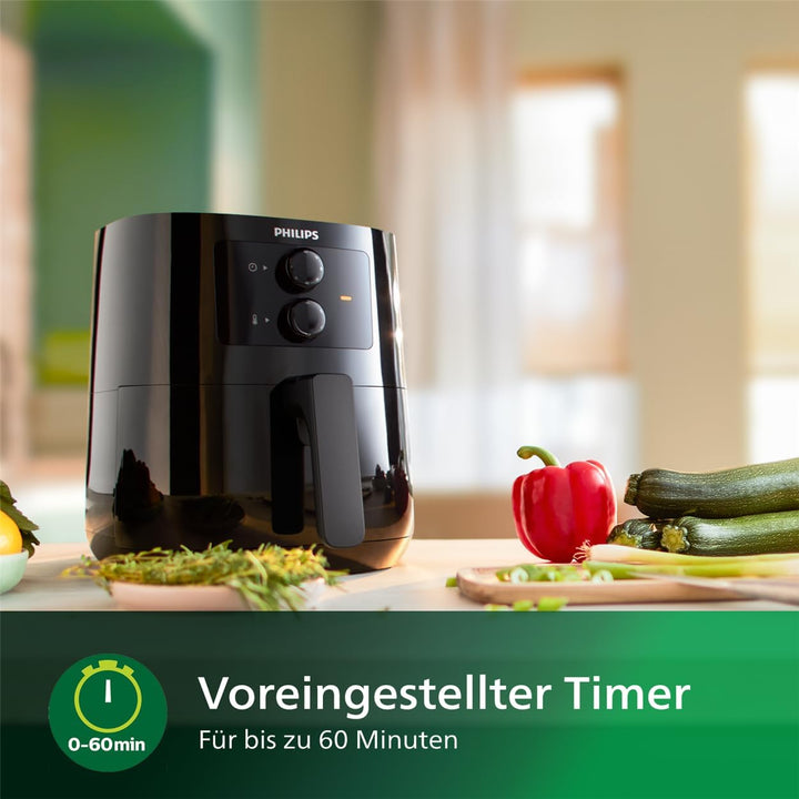 Philips Airfryer Essential - 4.1-Liter-Pfanne, Fritteuse ohne Öl, Rapid Air technology, NutriU App m