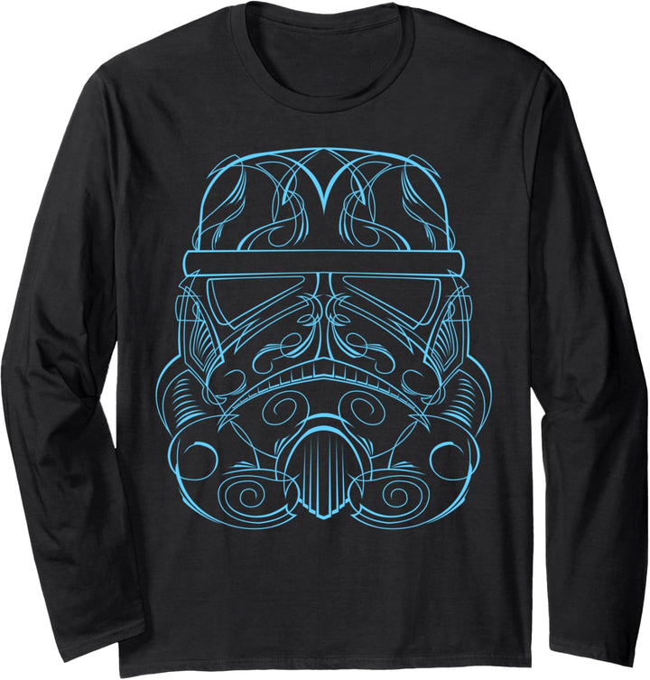 Star Wars Trooper Swirly Outline Poster Langarmshirt