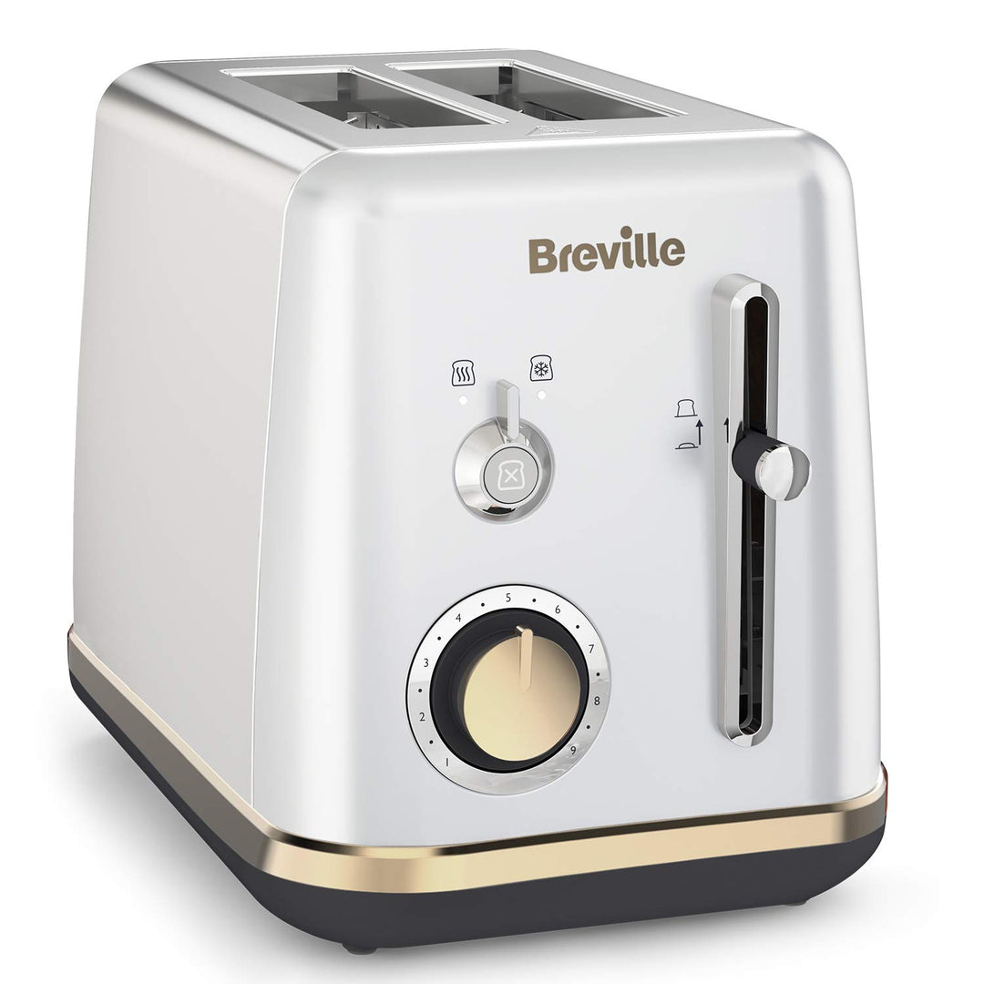 Breville Toaster für 2 Scheiben mit Brötchenaufsatz | Mostra-Kollektion | Mondscheinsilber mit Golda