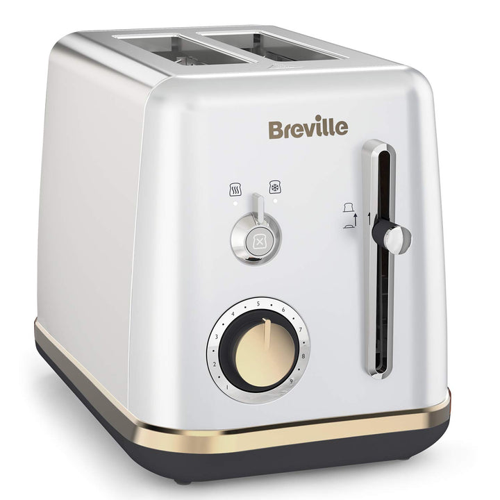 Breville Toaster für 2 Scheiben mit Brötchenaufsatz | Mostra-Kollektion | Mondscheinsilber mit Golda