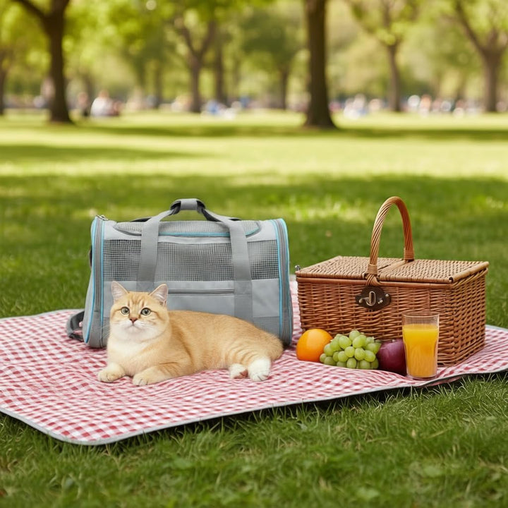 Transporttasche für kleine und mittelgrosse Katzen unter 6,8 kg, zusammenklappbar, weiche Seiten, fü