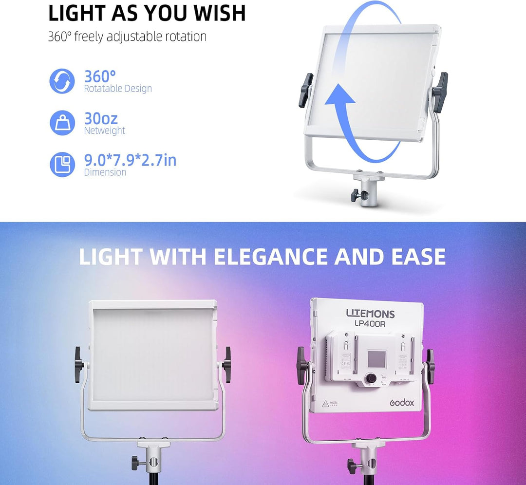 Godox Litemons LP400R LP400 RGB LED Panel LED Video Light mit App Control, LP400R
