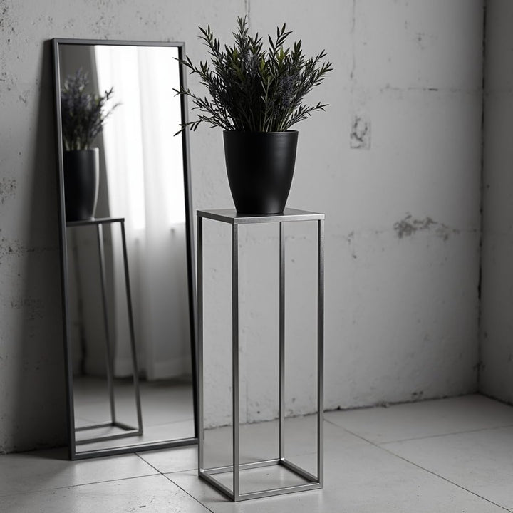 Pflanzenständer Ferro - 24x24x70cm - Farbe Silber - für Zimmerblumen - Metallregal - Dekorativer Tis