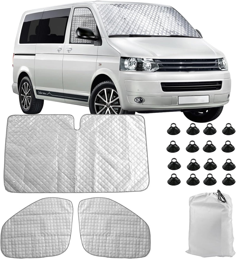 Sonnenschutz Auto Frontscheibe Kompatibel mit VW T5 T6, 3PCS Sonnenschutz Windschutzscheiben Schutz