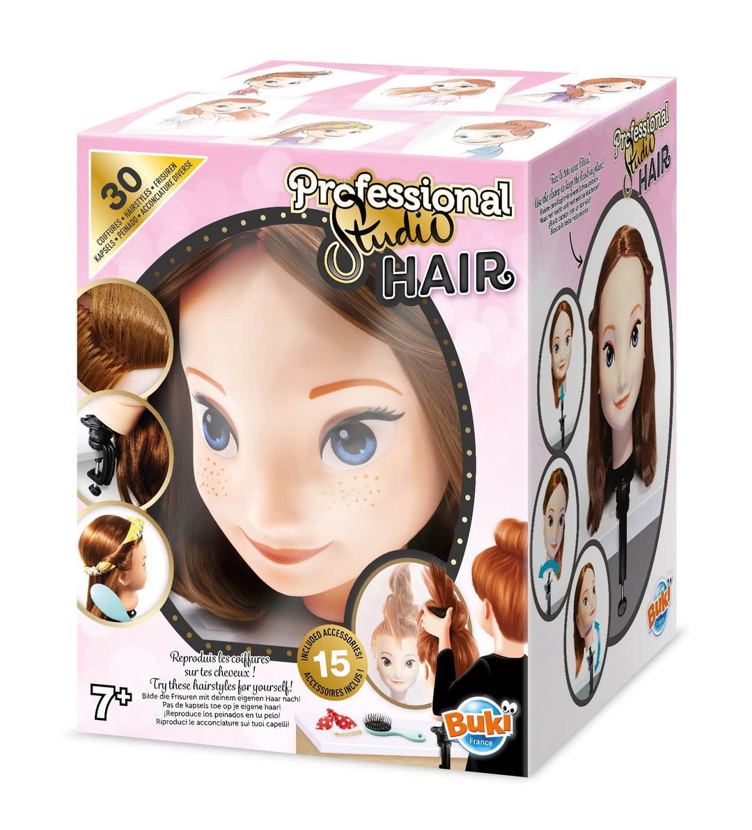 Buki - 5422 - Professional Studio Hair - Frisierköpfe, Rosa, M