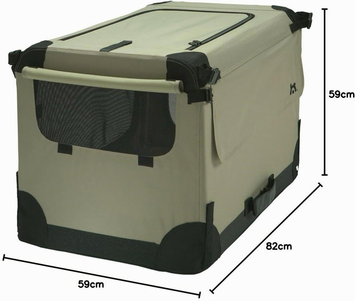Maelson Soft Kennel faltbare Hundebox -beige - M 82 - (82 x 59 x 59 cm) hautfarben M 82 - (82 x 59 x