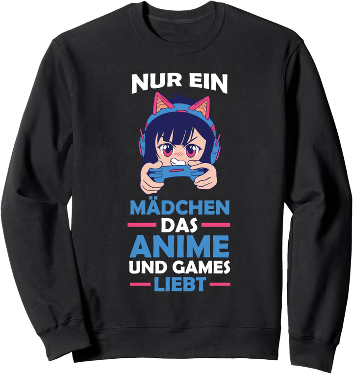 Gaming Mädchen Zocker Videospiele Manga Anime Sweatshirt