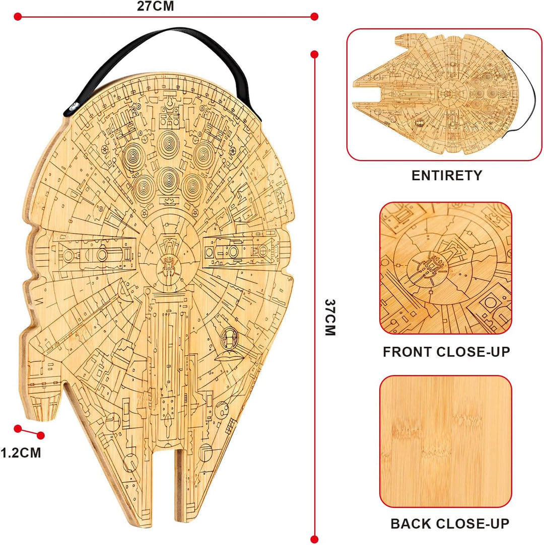 Millennium Falcon Personalisiertes Schneidebrett personalisierbar für Hochzeit Einweihungsfeier Jahr