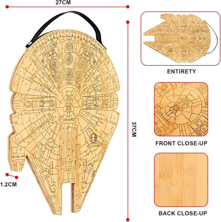 Millennium Falcon Personalisiertes Schneidebrett personalisierbar für Hochzeit Einweihungsfeier Jahr