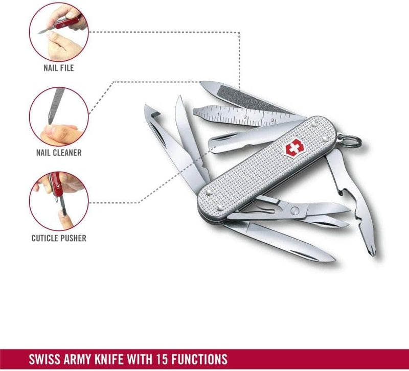 Victorinox Schweizer Taschenmesser, Mini Champ, Swiss Army Knife, Multitool, 14 Funktionen, Brieföff