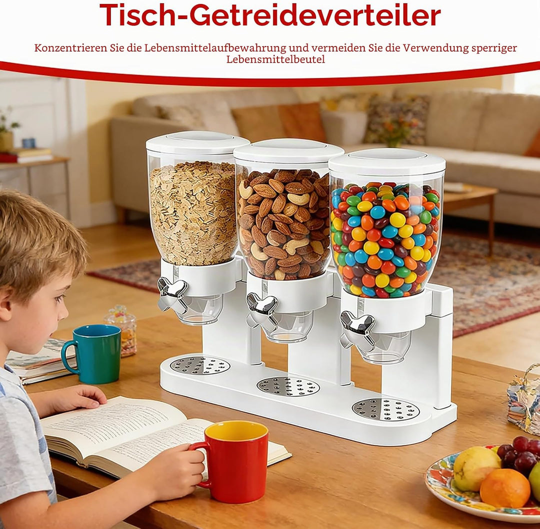 LUPATDY 3er Pack Müslispender 2L, Aufbewahrungsbox Küche Organizer mit Deckel, Cereal Dispenser für