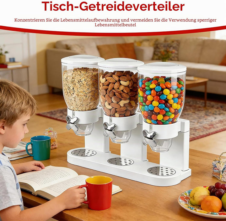 LUPATDY 3er Pack Müslispender 2L, Aufbewahrungsbox Küche Organizer mit Deckel, Cereal Dispenser für