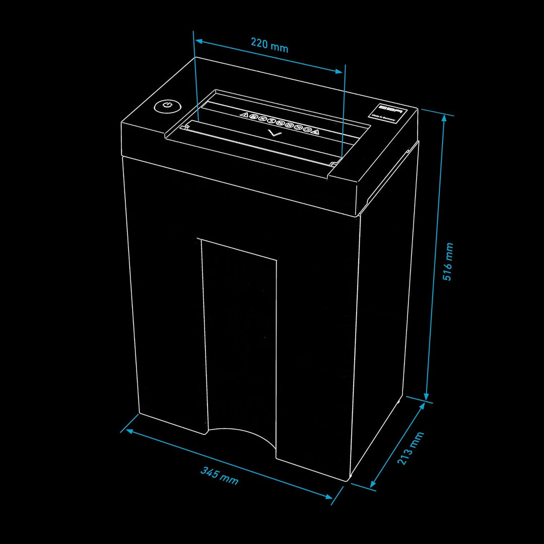 EBA 1128 C 3x25 mm, Premium Schreibtisch-Aktenvernichter, Sicherheitsstufe P-4, Partikelschnitt, 5-6