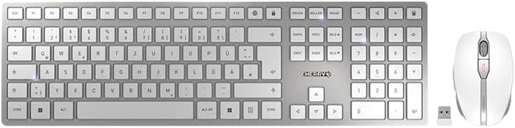 CHERRY DW 9100 SLIM, Kabelloses Tastatur- und Maus-Set, Deutsches Layout (QWERTZ), Bluetooth &amp; 2,4 G