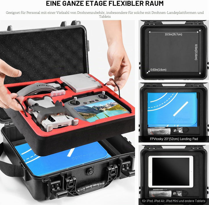 FPVtosky Drohne Mini 4 Pro Zubehör 5-IN-1 Kit, Dual Layer Mini 4 Pro Koffer, Landepad, Lanyard, Bild
