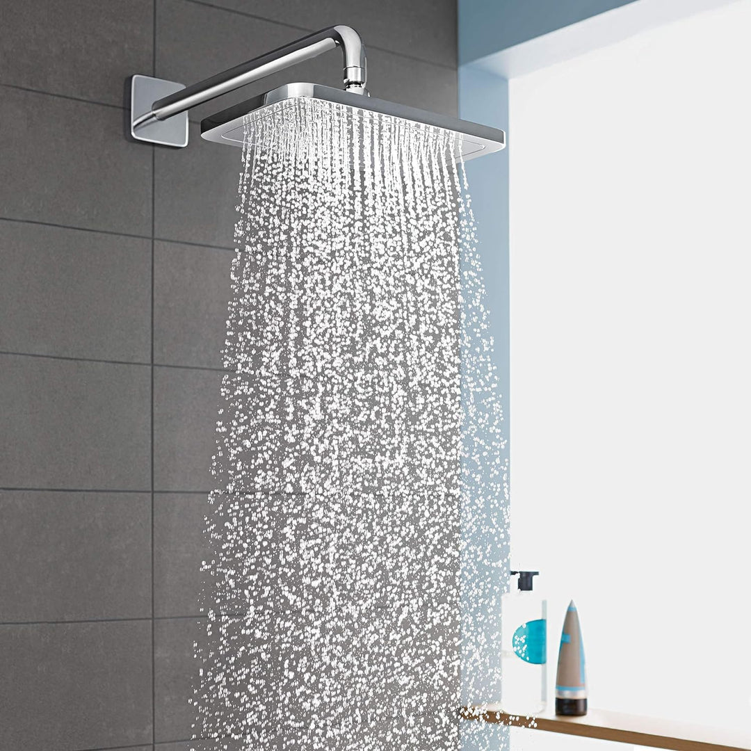 hansgrohe Croma E - wassersparende Kopfbrause 9 l/min (EcoSmart), eckige Duschbrause (280 x 170 mm),
