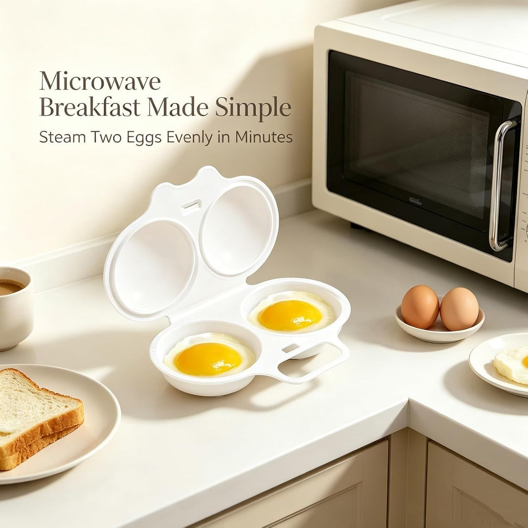 Eierkocher Mikrowelle, Mikrowellen Eierpochierer, Mikrowellen Eierkocher Mit 2 Mulden, Microwave Egg