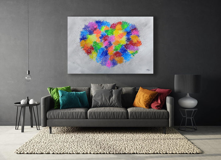 Monica Mirafiori I 100% HANDGEMALT I Gemälde Herz 100x70cm | Gemälde Handgemalt | Acrylgemälde | Seh