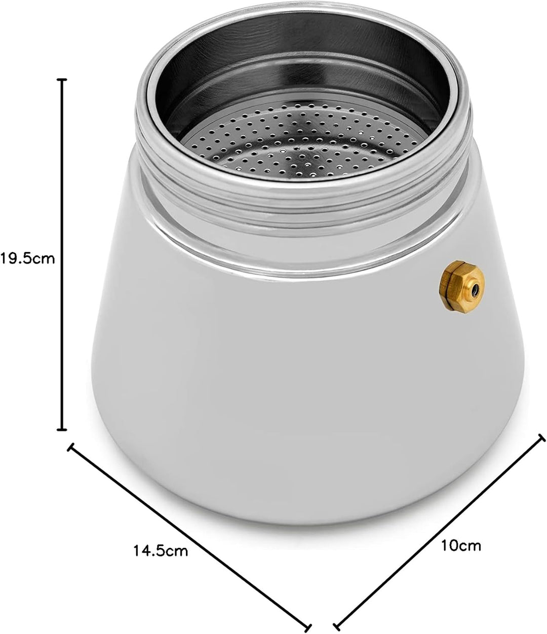 Leopold Vienna Espressokocher Induktion Edelstahl Kaffeezubereiter mit Edelstahl-Filter für 4 Tassen