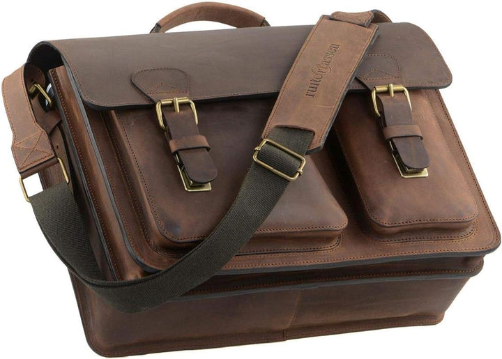 Ruitertassen Lehrertasche Leder Schultasche Aktentasche 2 Fächer Ranger braun Tasche für Schule Uni