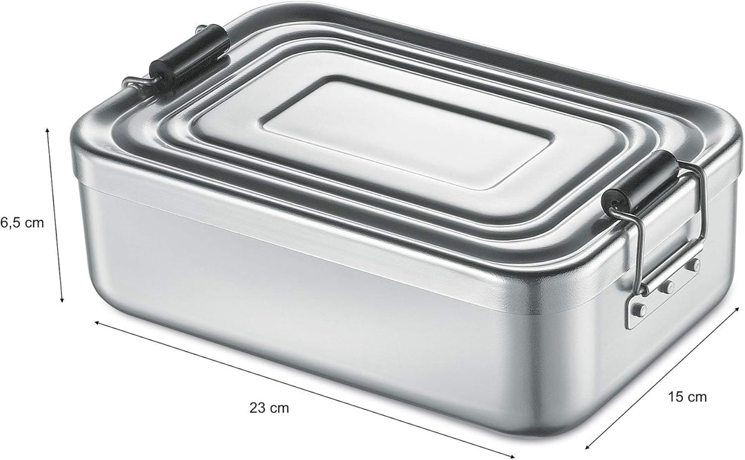 Küchenprofi Lunchbox Gross aus Aluminium in der Farbe Silber, Masse: 23cm x 15cm x 7cm, 10 0147 24 2